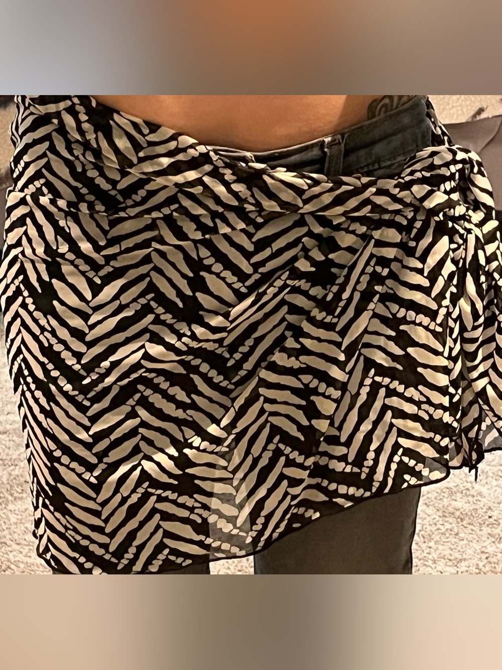 Black & White Printed Swim Sarong Cover-Up NWT